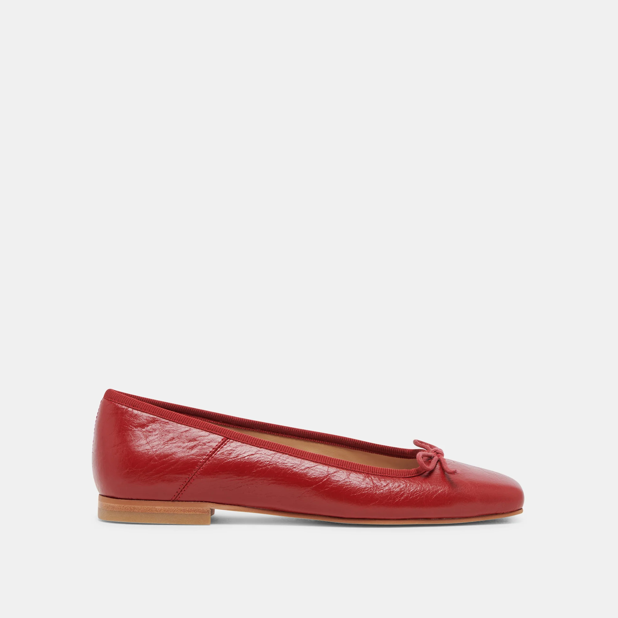 Anisa Ballet Flats | Red Crinkle Patent Flats by Dolce Vita | DolceVita.com