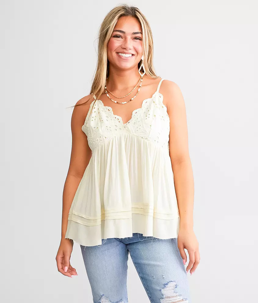 Flowy Eyelet Tank Top | Buckle