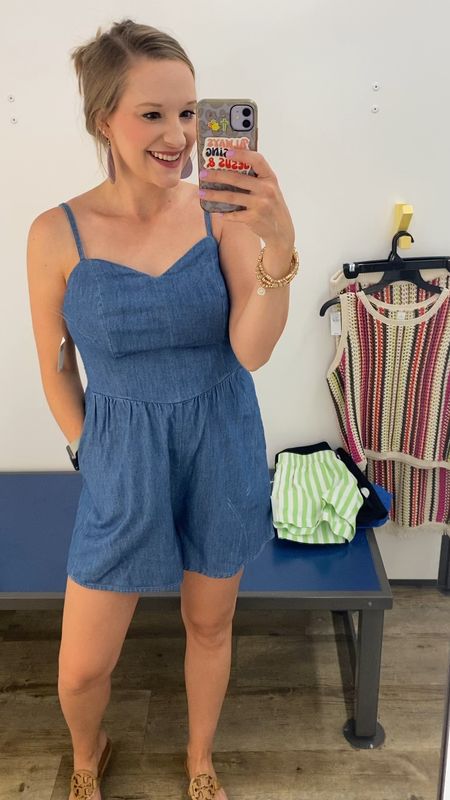 Denim romper at old navy! Comes in several prints!! Western outfit idea!! Concert idea!! 