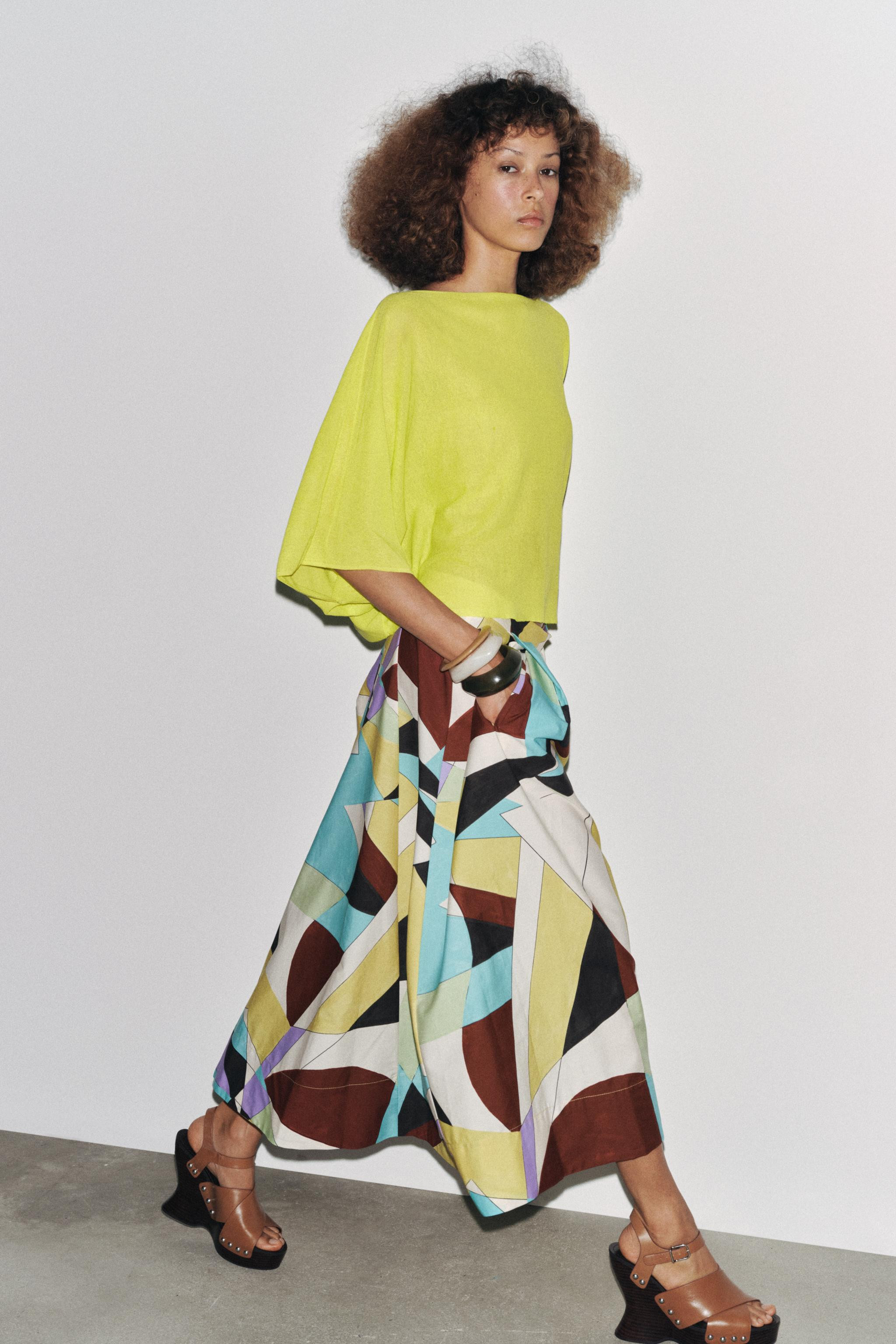 ZW COLLECTION PRINTED MIDI SKIRT | Zara US