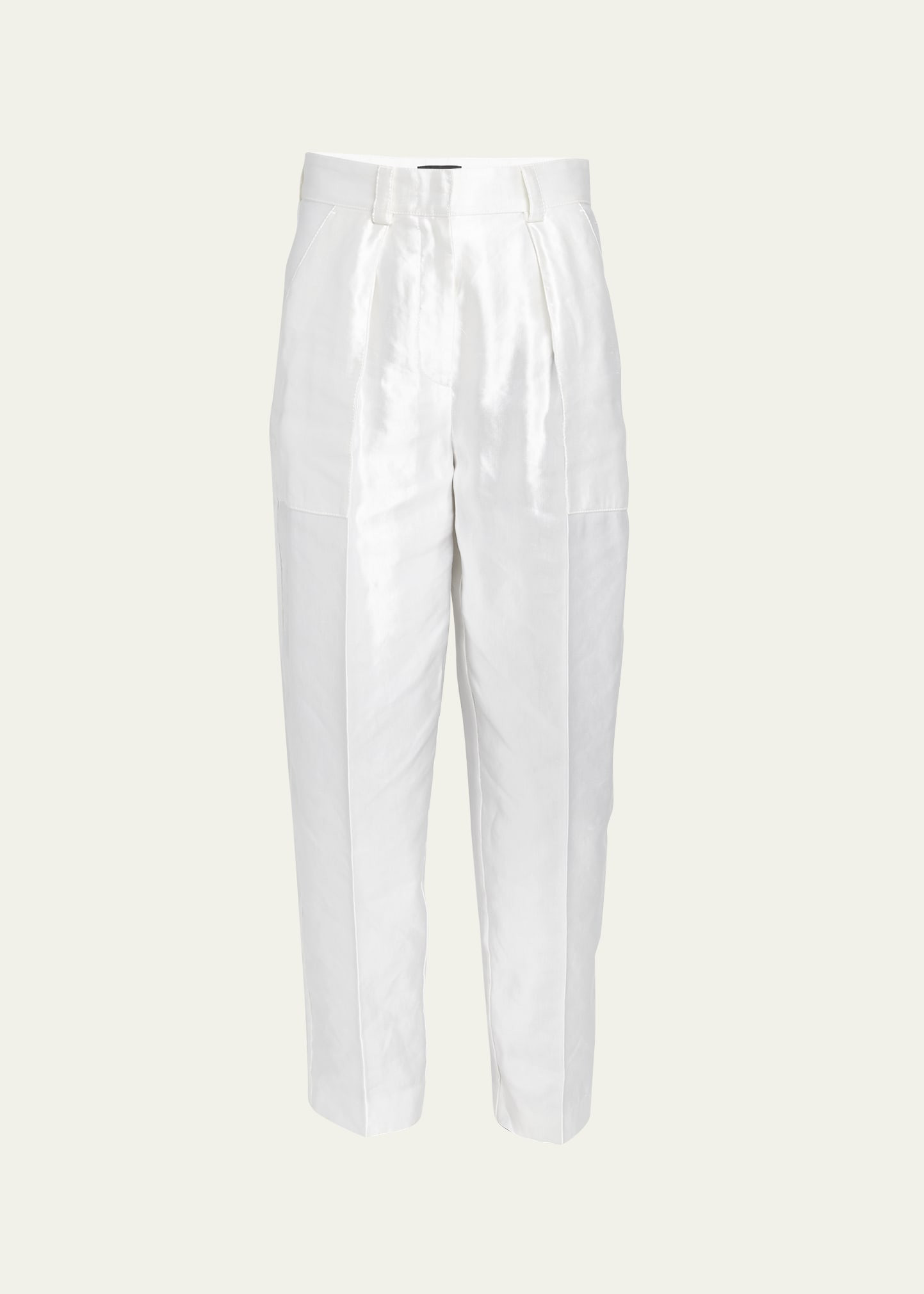 Giorgio Armani Pintuck Linen Silk Cigarette Trousers | Bergdorf Goodman