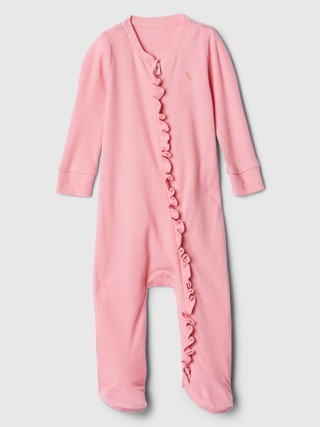 Baby Ribbed Two-Way Zip One-Piece | Gap Factory