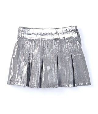 Little Girls 2T-6X Pleated Metallic Mini Skirt | Dillard's
