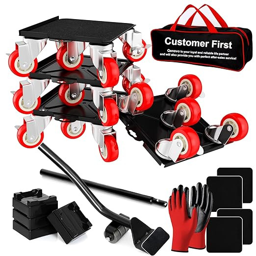 Furniture Dolly Set 5 Wheels Heavy Duty, Furniture Movers with Silent Rubber Wheels, 360° Rotati... | Amazon (US)