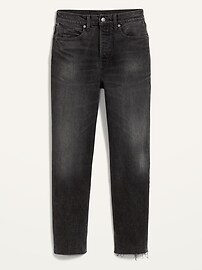 Extra High-Waisted Sky Hi Straight Button-Fly Cut-Off Jeans for Women | Old Navy (US)