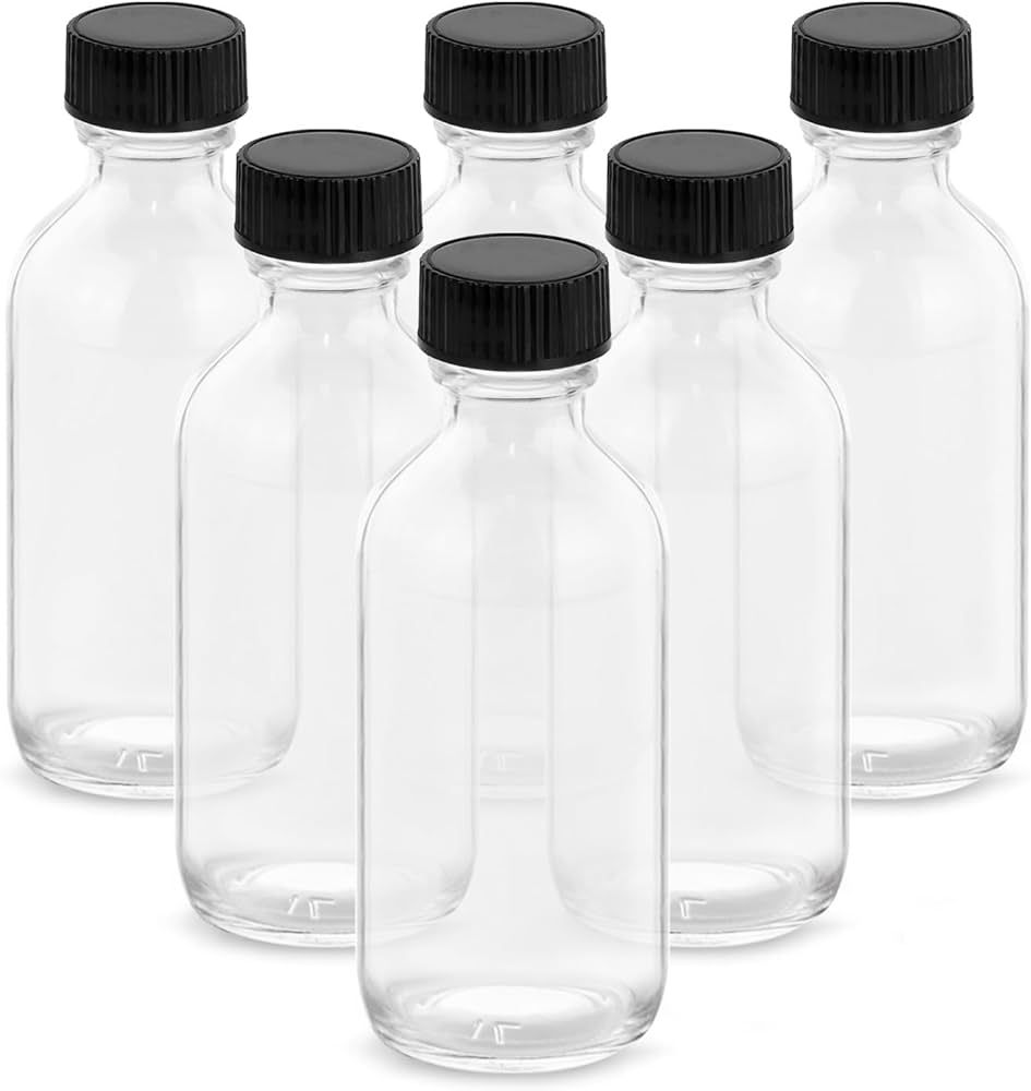Rionisor 4OZ Small Glass Bottles with Lids and Funnels, 120ml Boston Round Glass Bottles, Leak Pr... | Amazon (US)