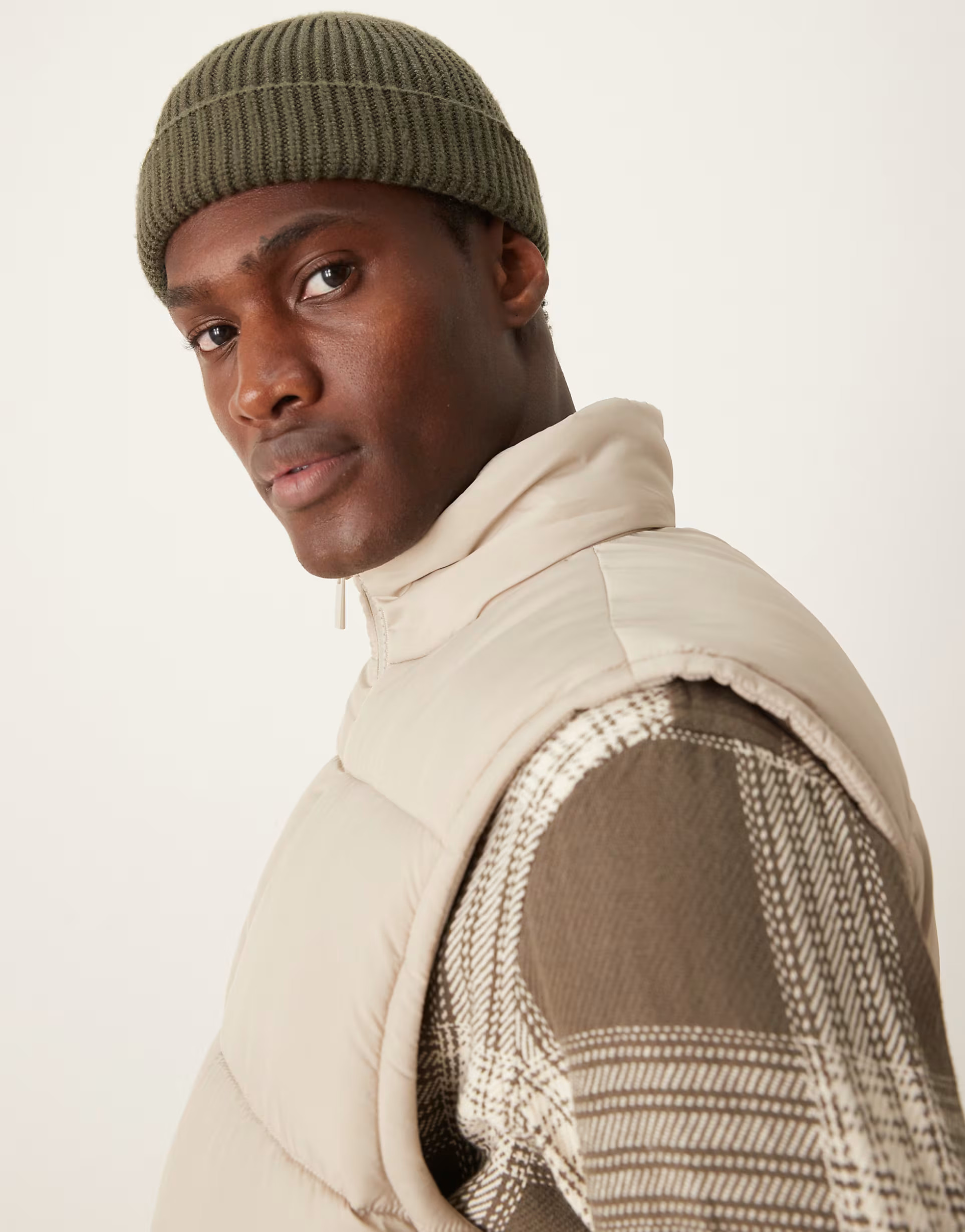 New Look padded gilet in stone | ASOS (Global)