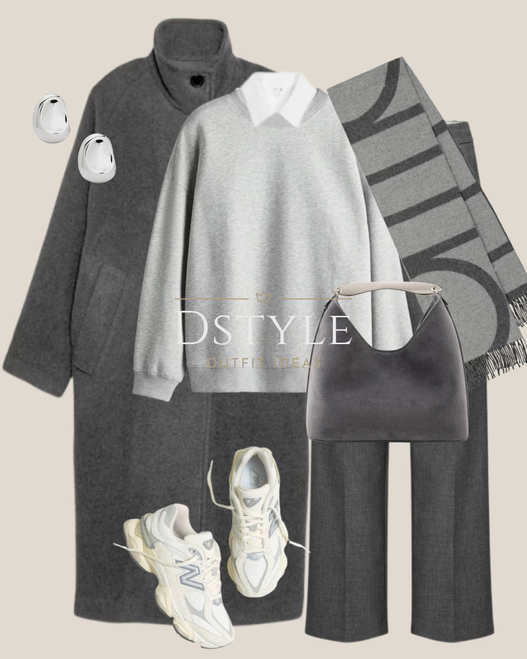 Elevating the Sweatshirt Look 🤍 This outfit pairs a crisp collared shirt under a grey crewneck sweatshirt for an elevated casual feel. Tying it all together with a long wool coat and the perfect pair of chunky New Balance sneakers. Tap to shop this easy sporty chic formula! 

 #monochromestyle #greysweatshirt #sportychic #newbalance #sneakerstyle #winteroutfit #elevatedcasual #woolcoat #capsulewardrobe #LTKootd #LTKFindsUnder50