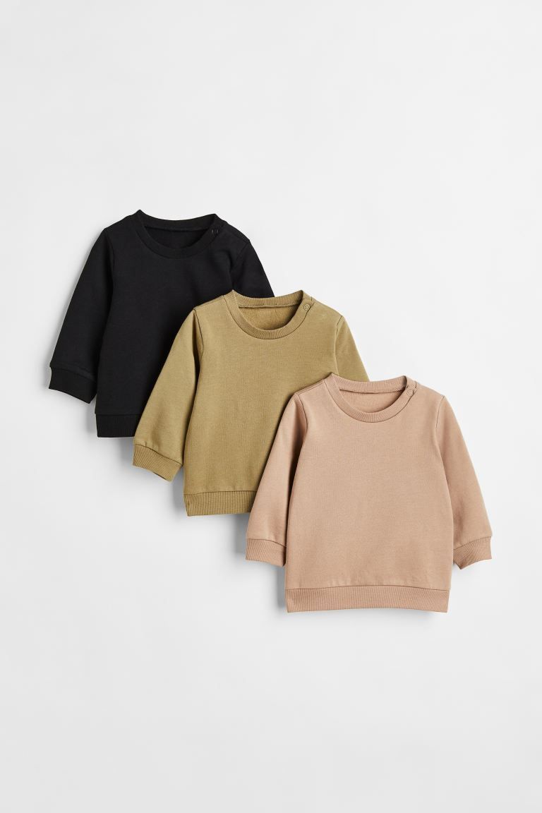 3-pack cotton sweatshirts | H&M (UK, MY, IN, SG, PH, TW, HK)