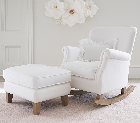 Minna Small Spaces Rocking Chair & Ottoman | Pottery Barn Kids