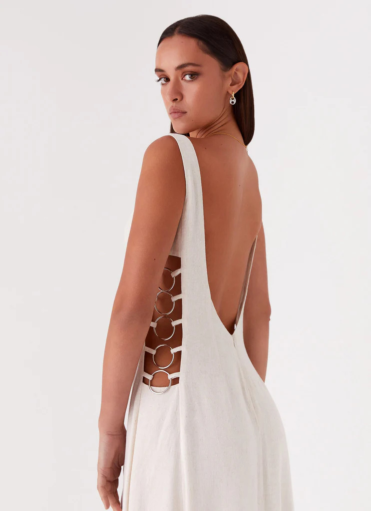 Catherine Linen Maxi Dress - Oatmeal | Peppermayo (Global)