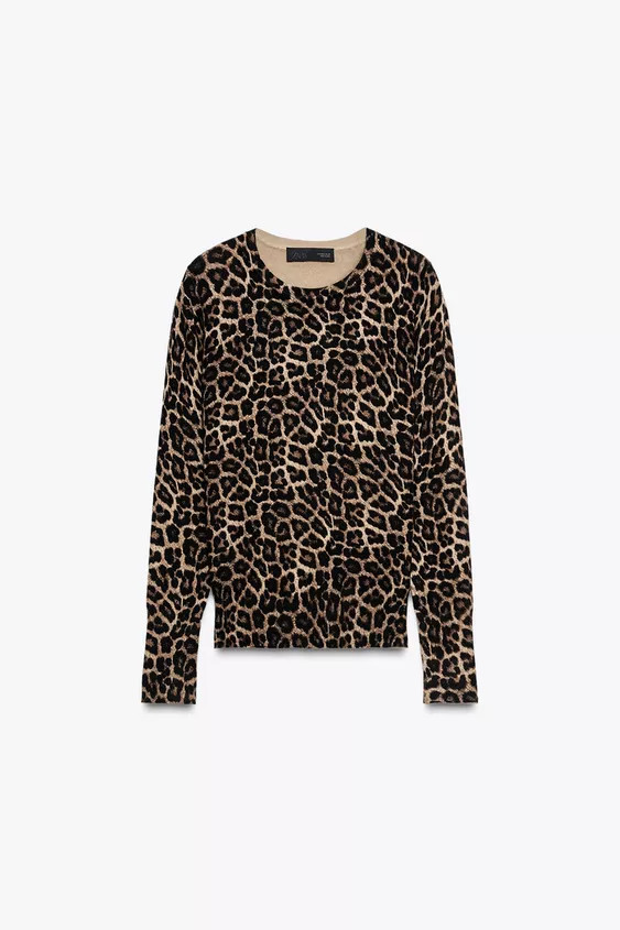 ANIMAL PRINT KNIT SWEATER | Zara US