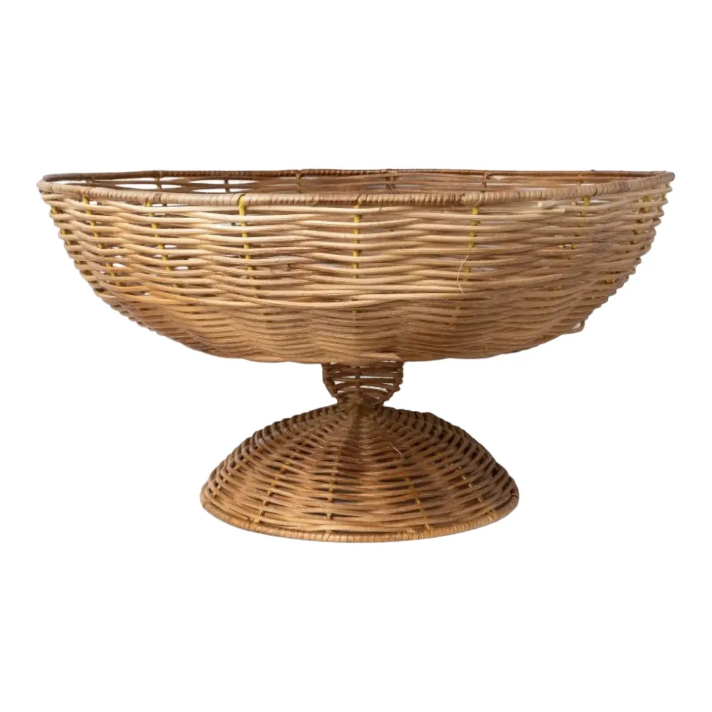 Wicker Centerpiece Bowl Tan, Medium | Chairish