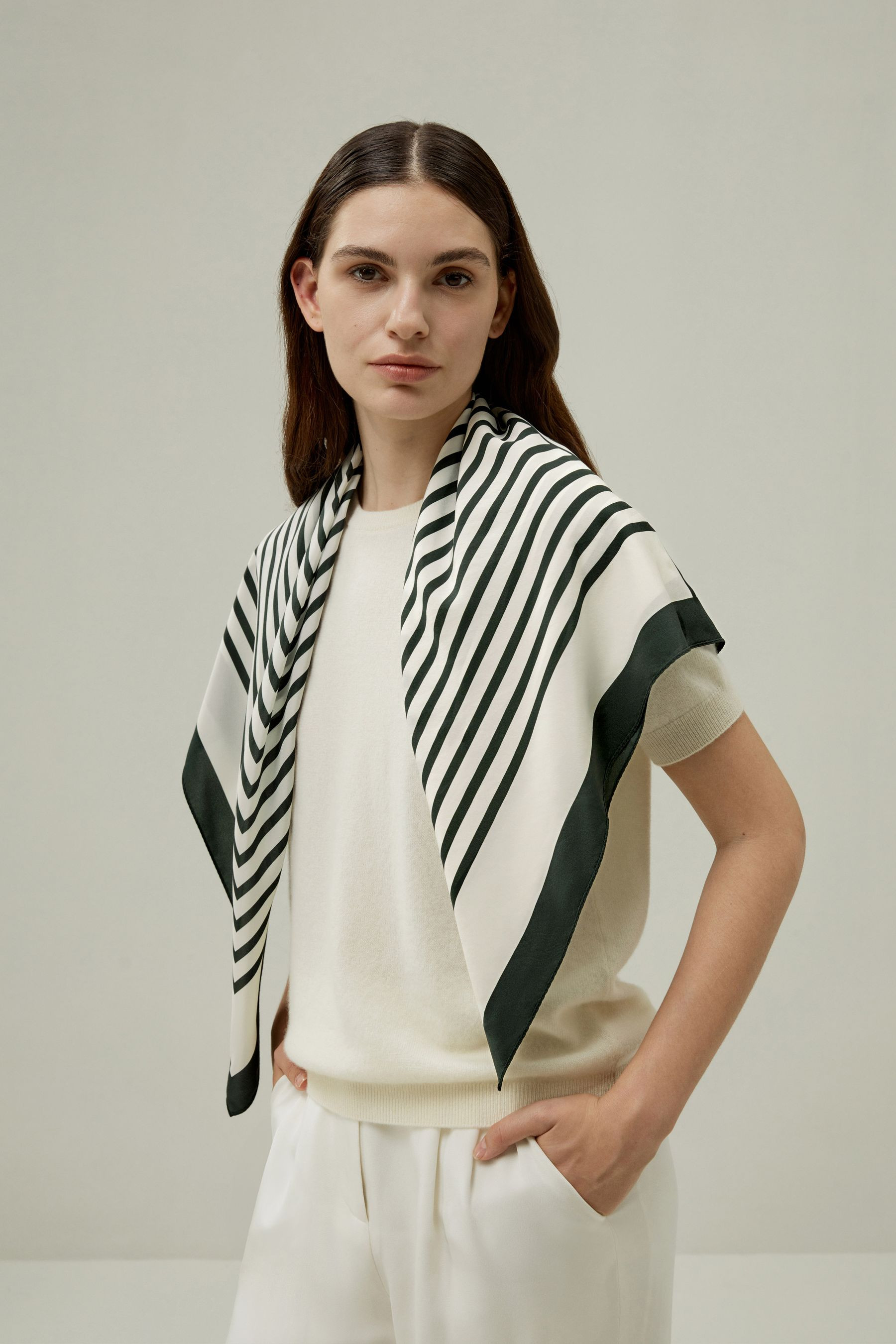 Mid-Century Pattern Silk Scarf | LilySilk