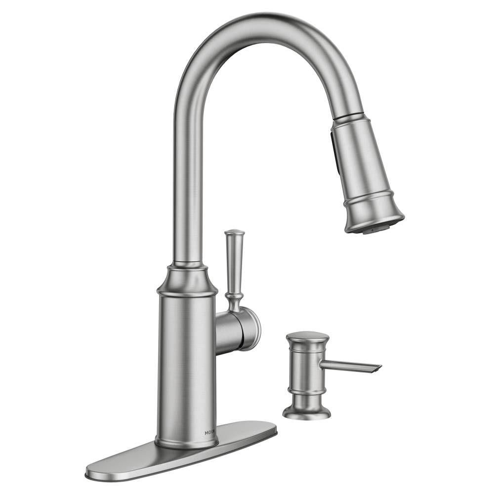 Glenshire Single-Handle Pull-Down Sprayer Kitchen Faucet with Reflex and Power Clean in Spot Resi... | The Home Depot