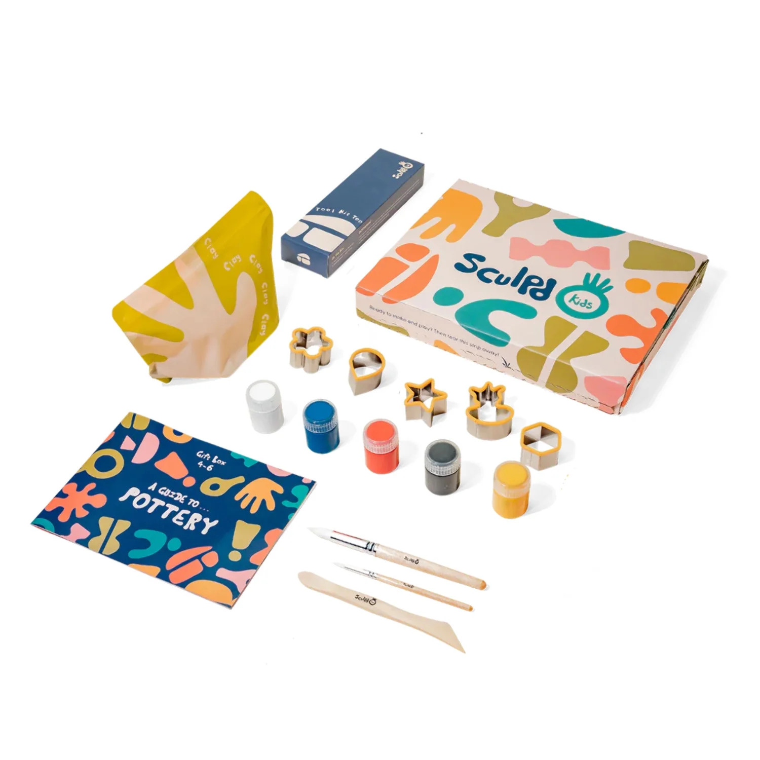 Sculpd Air Dry Clay Kit for Kids Age 7-9 - Includes Air Dry Modeling Clay, 5 Color Paint Set, Pai... | Walmart (US)