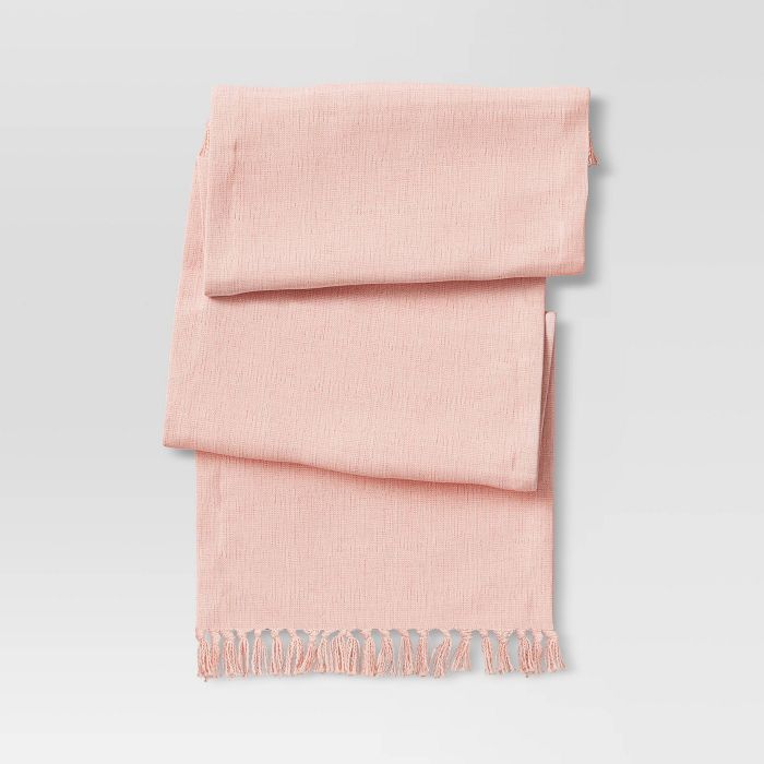 72" x 14" Cotton Textured Table Runner Pink - Opalhouse™ | Target