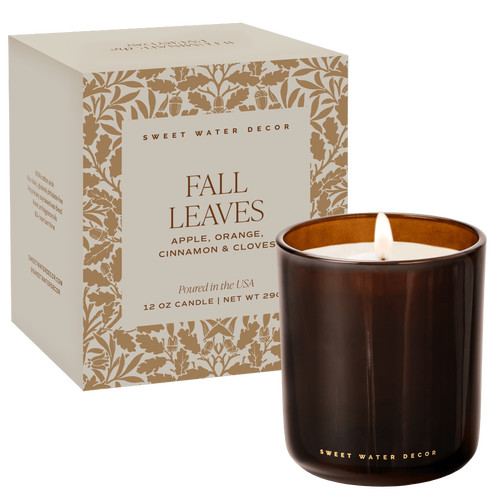 SWEET WATER DECOR Premium Boxed Fall Candle in Fall Leaves - Amber Jar at Nordstrom | Nordstrom