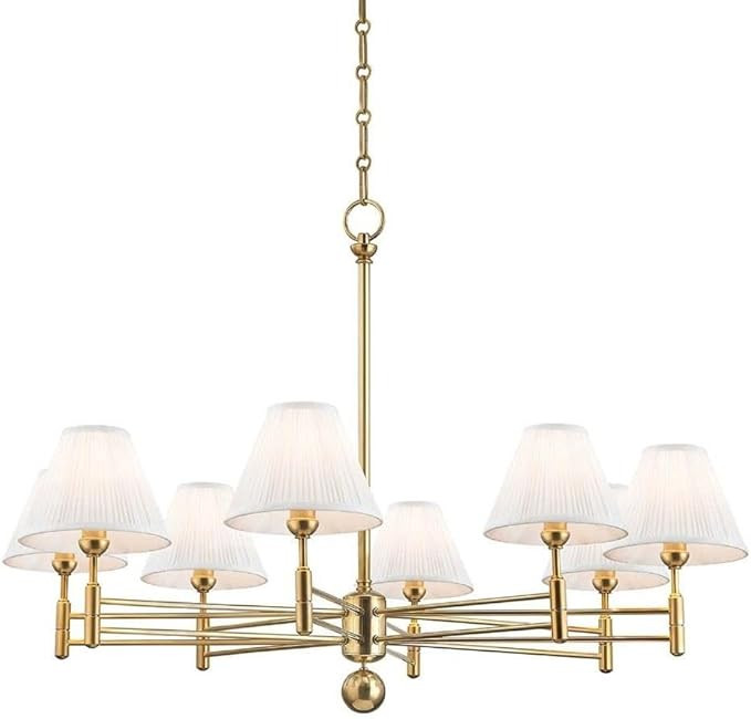 Hudson Valley Lighting Valley MDS106-AGB Transitional Eight Light Chandelier from Classic No.1 Co... | Amazon (US)