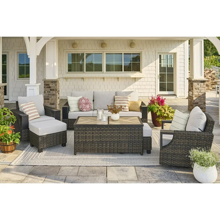 Better Homes and Gardens Rockport 6-Piece Outdoor Conversation Set | Walmart (US)