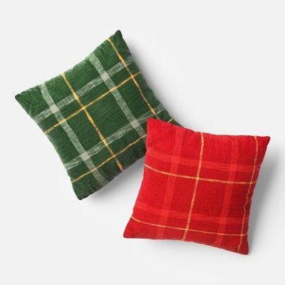 Oversized Plaid Square Christmas Throw Pillow - Threshold™ | Target