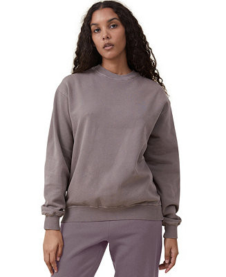 Women's Classic Washed Crew Sweatshirt | Macy's