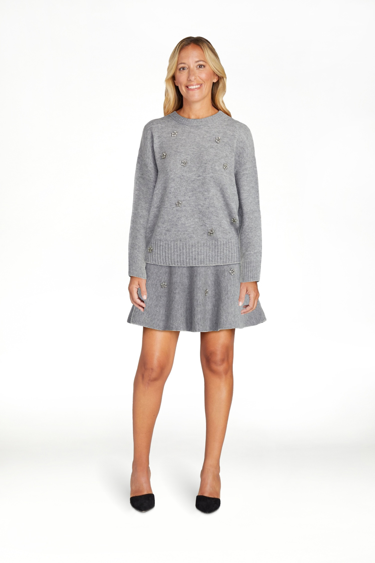 Free Assembly Women's Embellished Mock Neck Sweater with Long Sleeves, Sizes XS-4X - Walmart.com | Walmart (US)