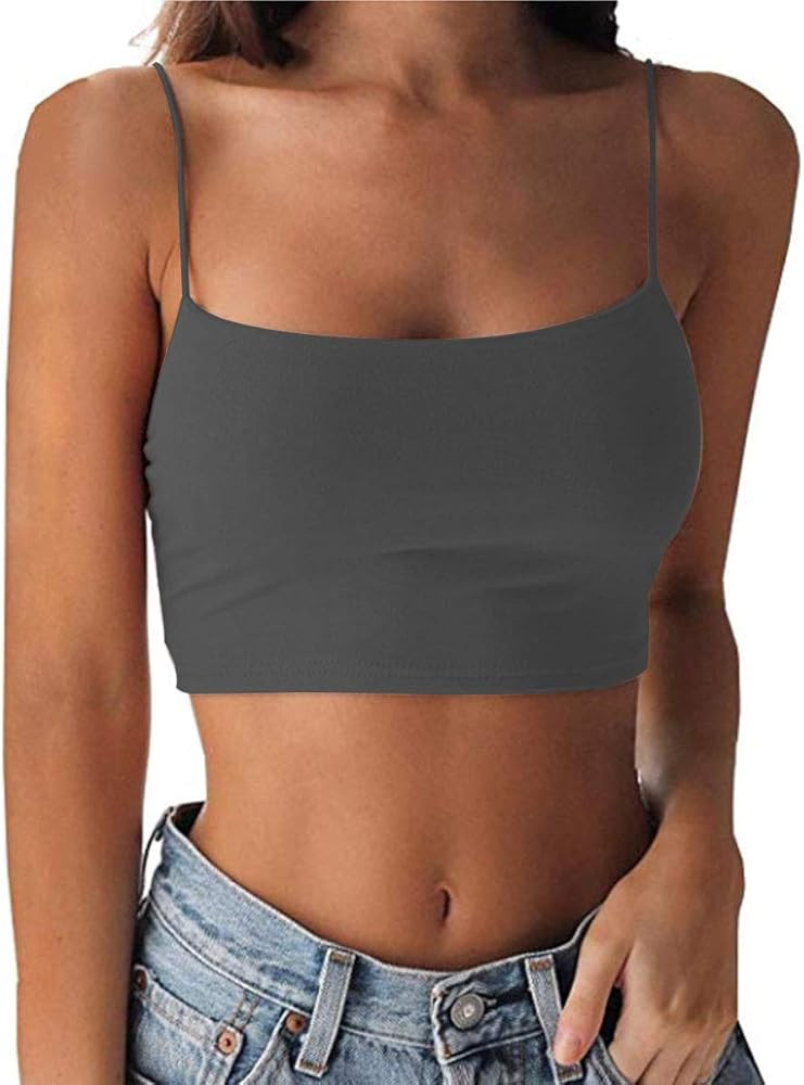 Women's Crop Top Cami Camisole Summer Women Sexy Slim Sleeveless Backless Spaghetti Strap Tank To... | Amazon (US)