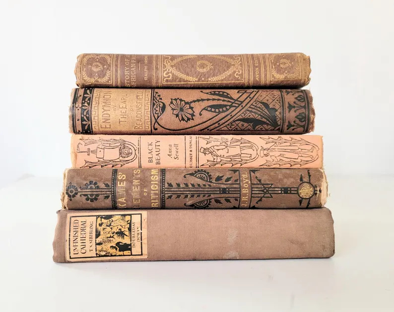 Brown Ornate Books. Brown Books. Old Books. Antique Books. 5 Books in This Collection. Endymion.b... | Etsy (US)