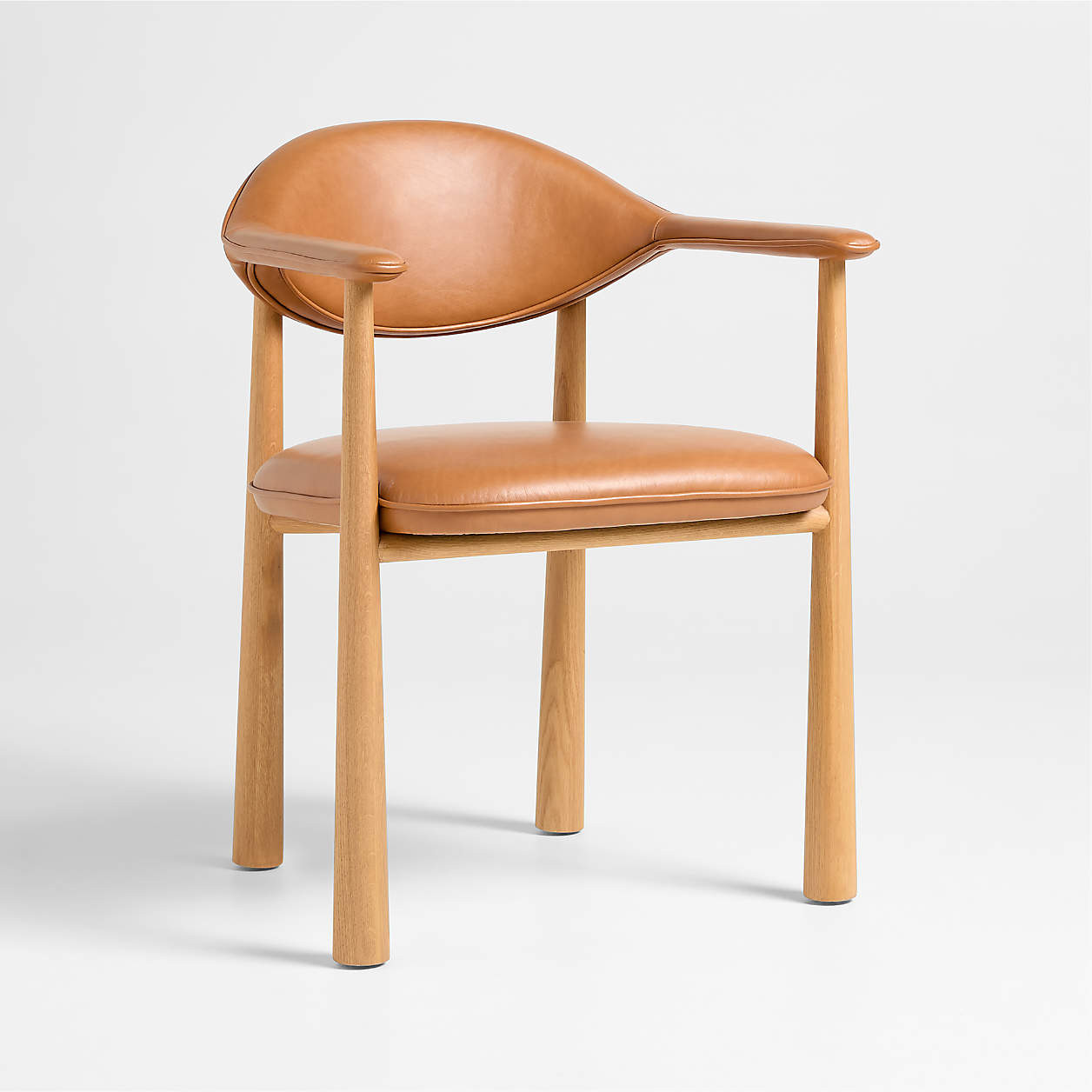 Isle Leather and Wood Dining Chair by Brigette Romanek | Crate & Barrel | Crate & Barrel