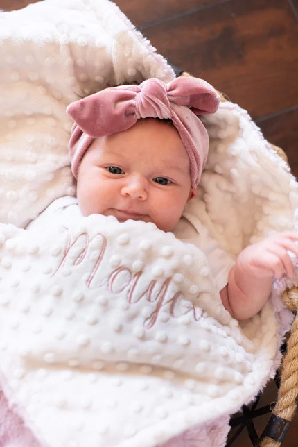 Click for more info about Personalized Baby Blanket Rosewater Pink Hide Minky and You | Etsy