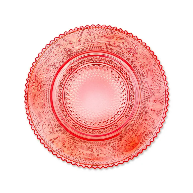 Bridgerton Glass Dessert Plate, Red | Walmart (US)