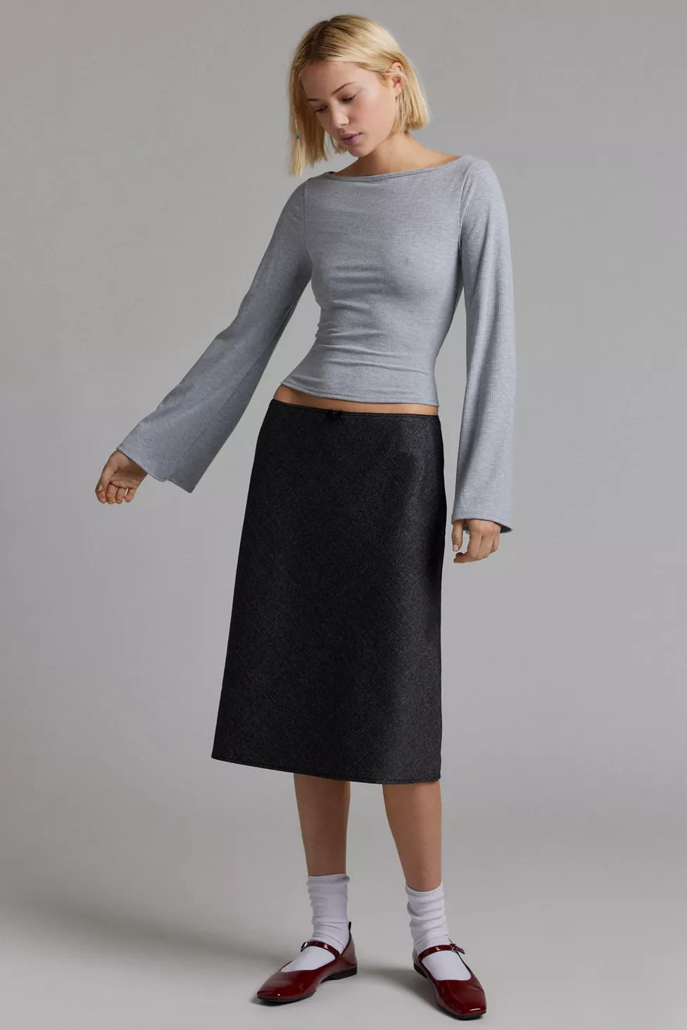 Urban Renewal Remnants Ribbed Knit Drippy Sleeve Sweater | Urban Outfitters (US and RoW)