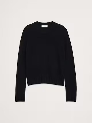 Oversized Midweight Cashmere Crew-Neck Sweater | Banana Republic (US)
