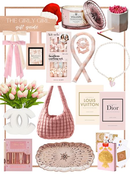 Girly girl gift guide. Fashion accessories. Hair ribbon. Hair accessory’s. Designer inspired home Decour. Coffee table books. Faux flowers. Hostess gift. Beauty gift. Pink candle. Candle and matches. Pearl necklace. Heart necklace. Home gifts. Trendy gifts. Serving platter. Puffer handbag. Silk pillowcase. Beauty gift set. Affordable gift. Easy gift. Unique gift. Mom gift. Sister gift. Friend gift.

#LTKGiftGuide #LTKhome #LTKbeauty