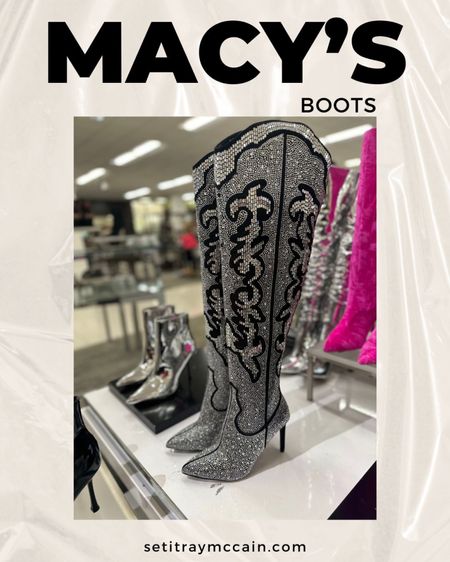 Boot season is upon us 👢Macy’s have some really cute boots that are limited series. Get them while their still available! Boots, long boots, silver boots, long boots,  cowgirl boots, cowboy boots, winter boots, concert outfit, concert shoes, sparkly boots. Festival outfit, film festival, red carpet outfits. #ltkboots holiday party, Christmas gifts for her, holiday shoes. Pink boots, Barbie outfit, Barbie boots, black boots. Daily deals, daily finds.

#LTKshoecrush #LTKHolidaySale #LTKsalealert
