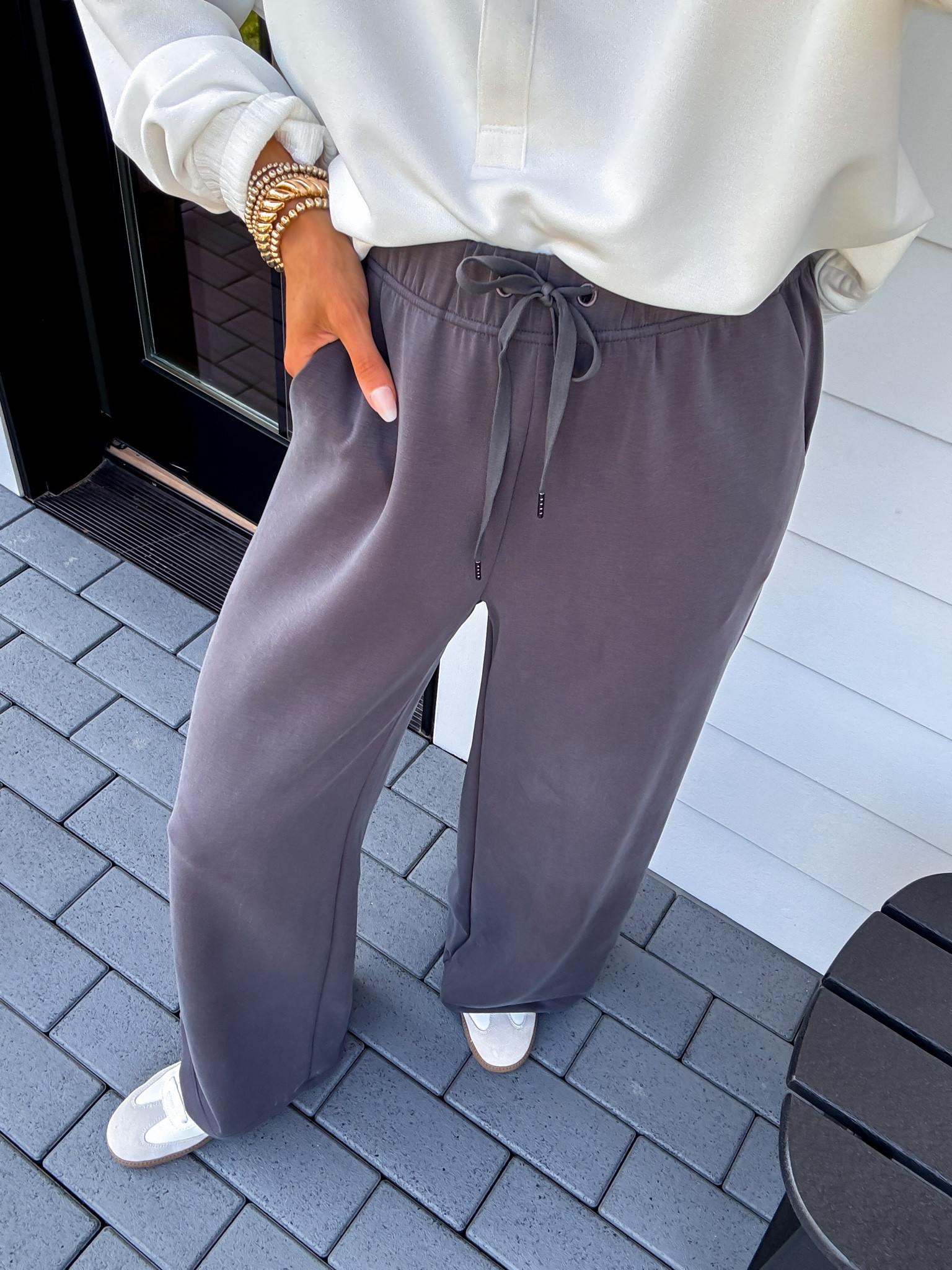 Travel Outfit Basics / wearing a xsmall in the pants and built in bra tank and small in pullover and trench. 

#LTKdayinmylife #LTKTravel #LTKmorningroutine