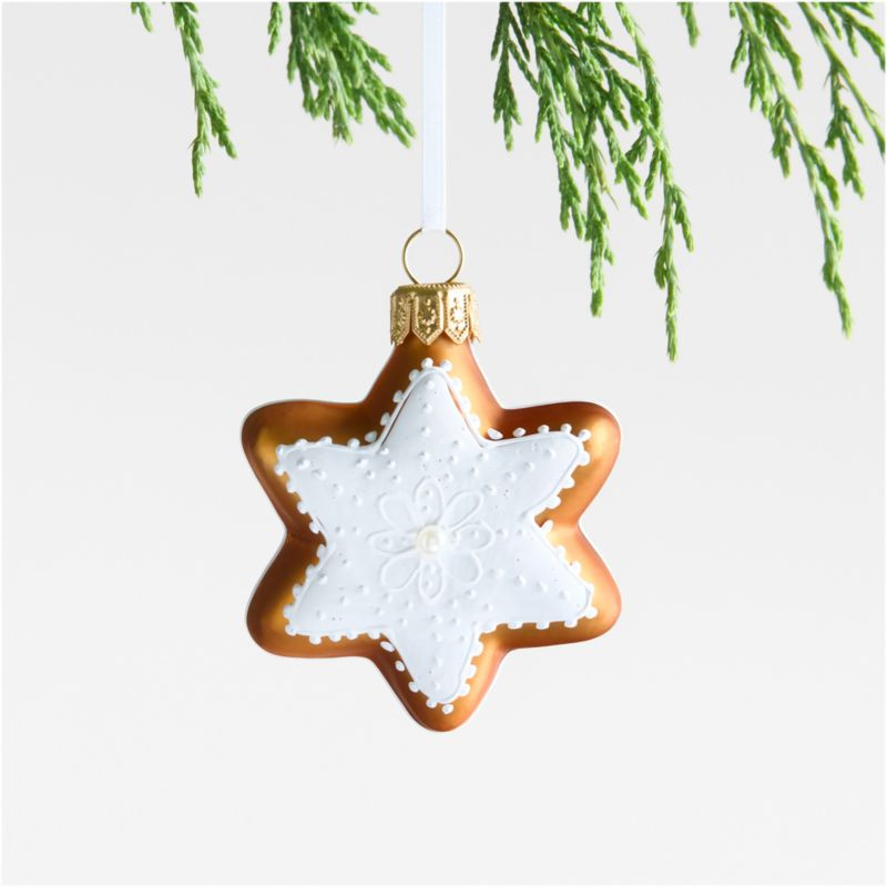 Mini Gingerbread Star Christmas Tree Ornament | Crate & Barrel | Crate & Barrel