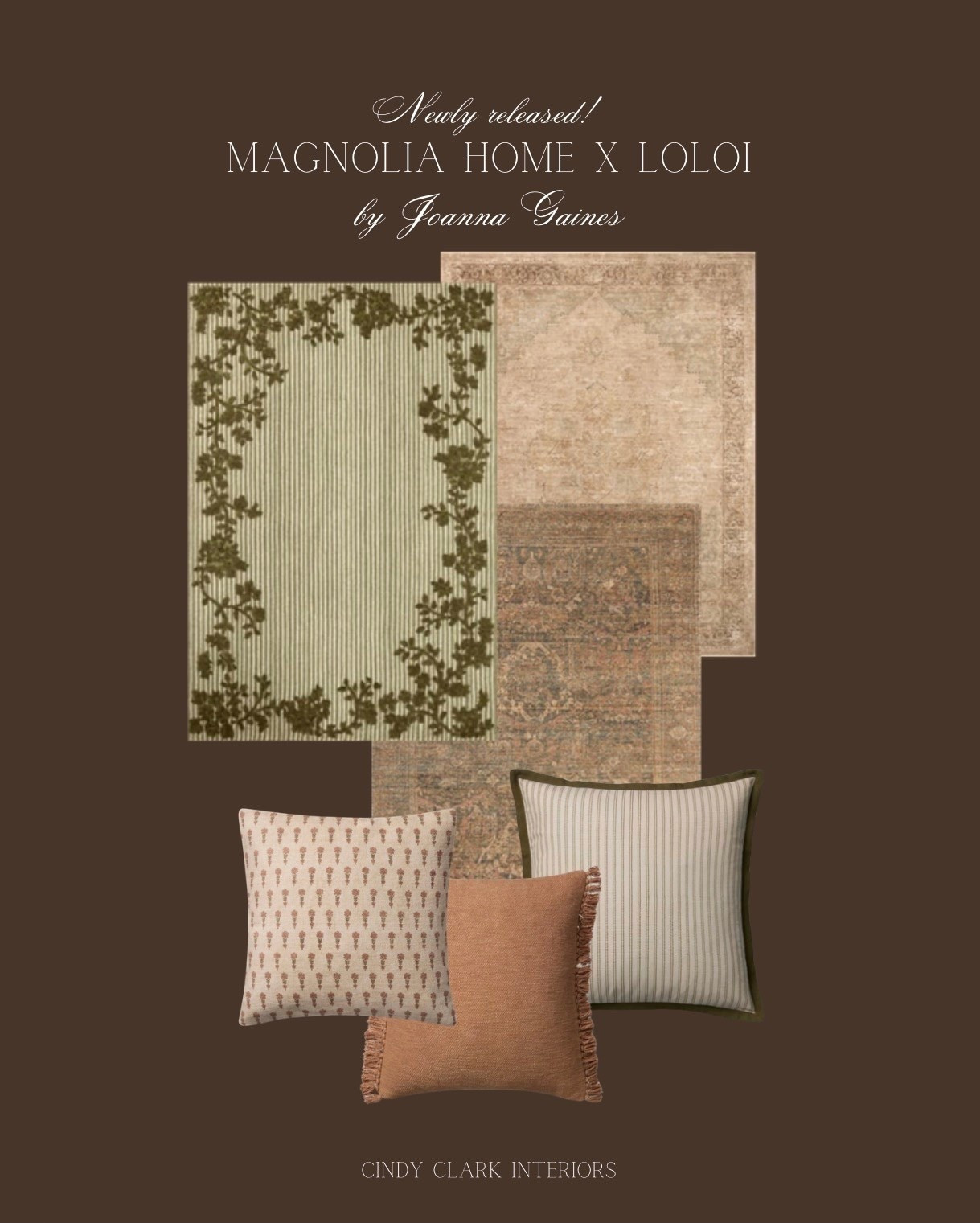Newly released rugs and pillows from Magnolia Home by Joanna Gaines x Loloi. I chose the Storrie rug runner in Natural/Spa for our soon to be finished primary bathroom and I couldn’t be more excited!