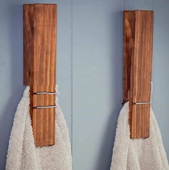Big Size Clothespin Bathroom Towel Rack Hook  Towel Holder  - Etsy | Etsy (US)