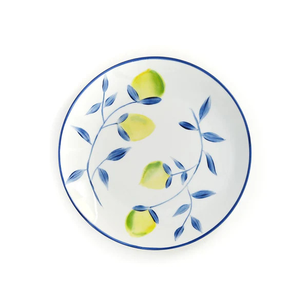 Ischia Lemon Dessert Plate, Blue | The Avenue