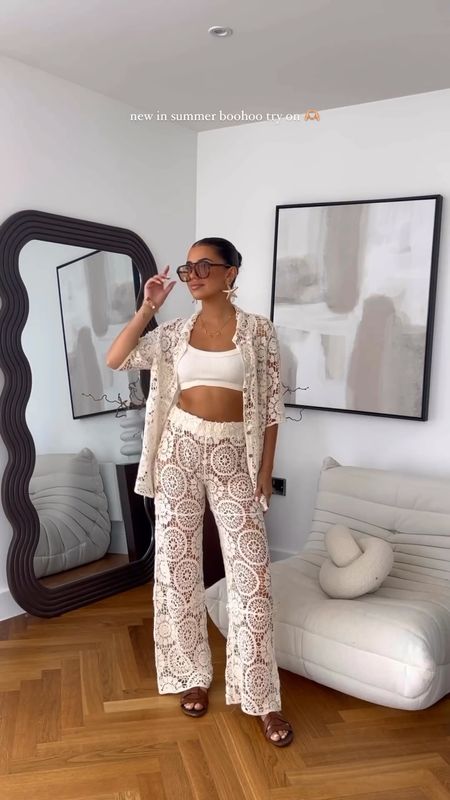 Crochet shirt, crochet trousers, sunglasses, sandals, summer style, boohoo fashion, ootd, fashion inspo, casual chic, summer outfit, trendy look, style inspo, chic outfit, outfit goals, fashion lover, fashion daily

Code: PHEEBS for an extra 10% off everything including sale! 

#LTKsummer #LTKeurope #LTKstyletip