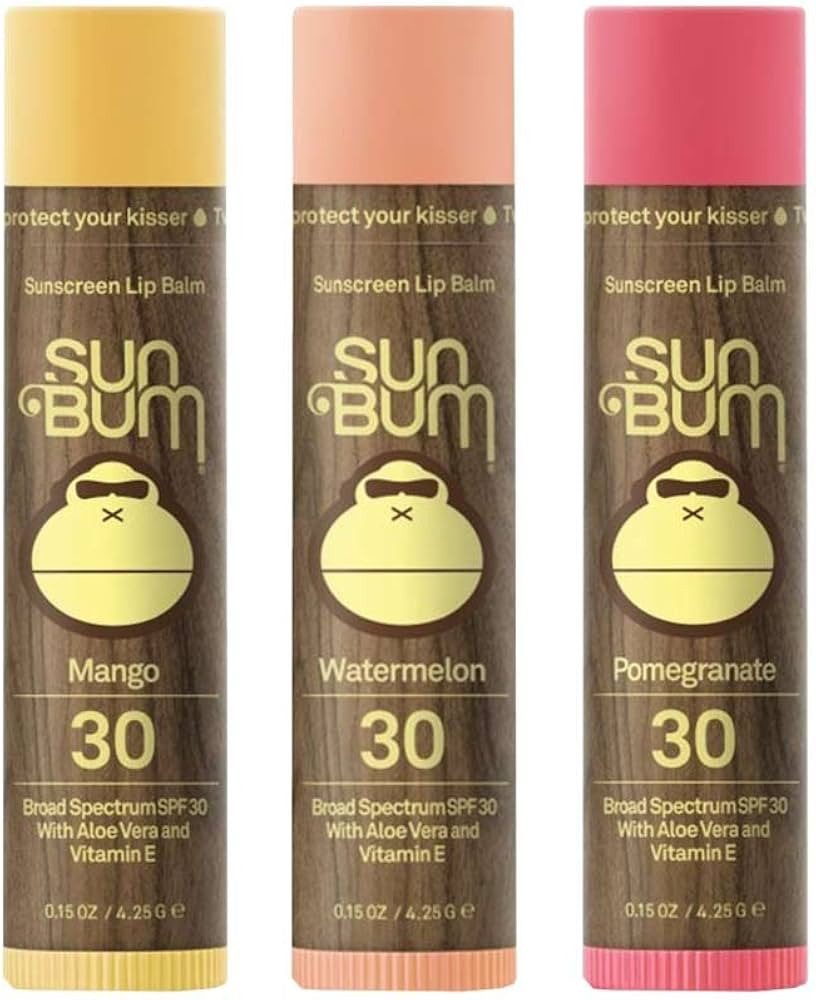 Sun Bum SPF30 Lip Balm Mango, Watermelon, Pomegranate 3 Pack | Amazon (US)