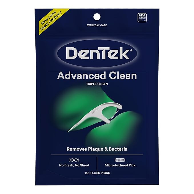 DenTek Triple Clean Advanced Clean Floss Picks, No Break & No Shred Floss, 150 Count, (Packaging ... | Amazon (US)