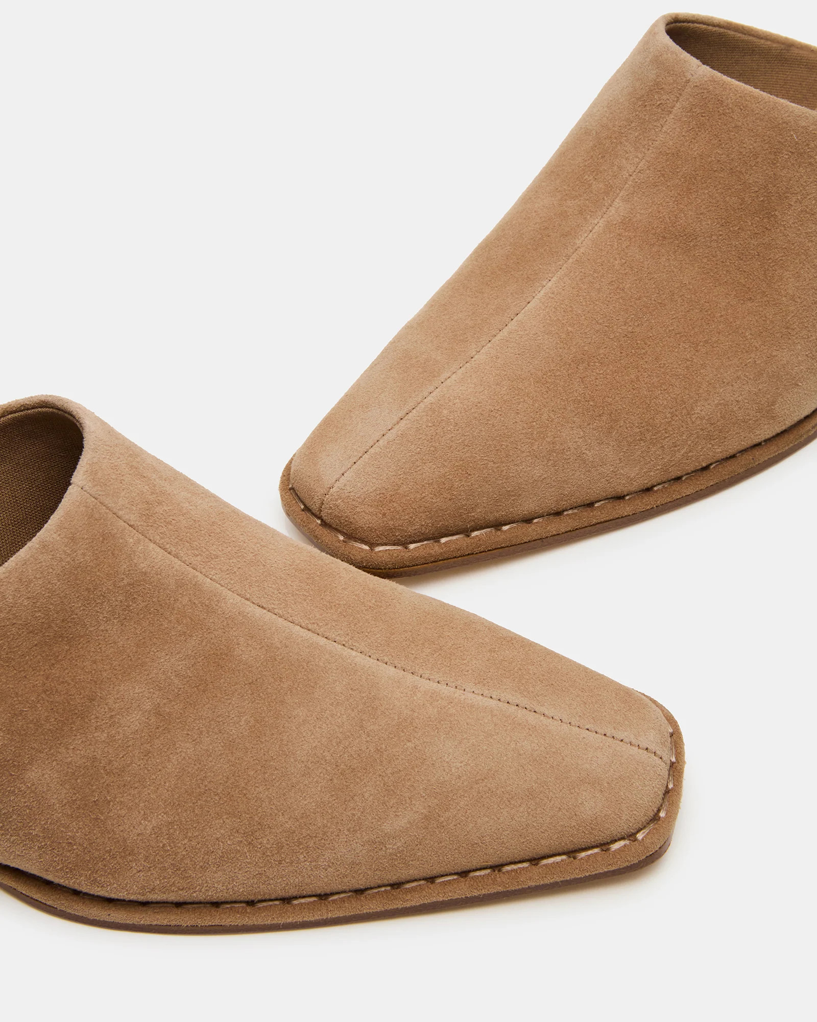 DESSA Taupe Suede Square-Toe Mule Women's Flat | Steve Madden (US)