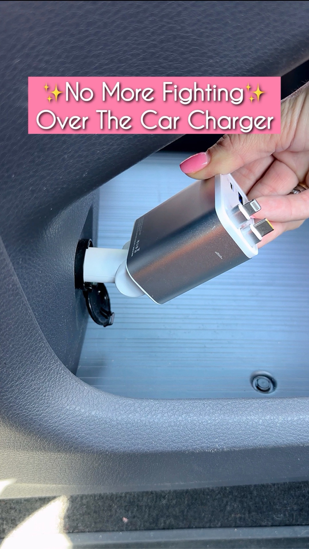 A compact, retractable car charger that gives you up to four charging spots from one outlet. Keeps the console clean, reduces cord clutter, and works with USB‑C devices like iPhone 15, Samsung Galaxy, Google Pixel, iPads, tablets, earbuds, and cameras. Perfect for anyone tired of swapping cords or dealing with bulky blocks in the front seat.
#caraccessories #carorganization #amazonfinds #techfavorites

#LTKmomlife #LTKHome #LTKTravel