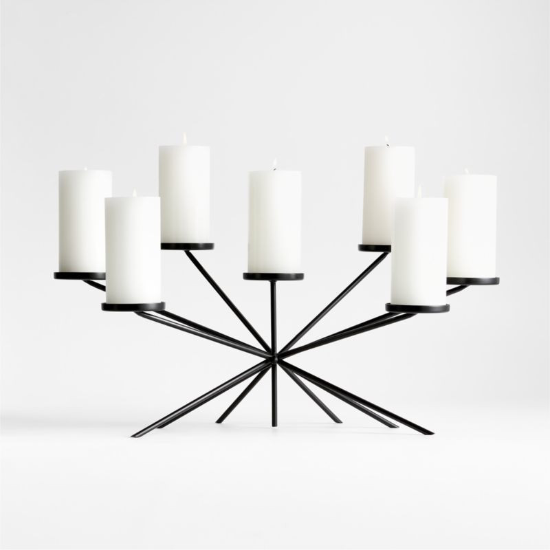 Starburst Black Metal Fireplace Candelabra | Crate & Barrel | Crate & Barrel