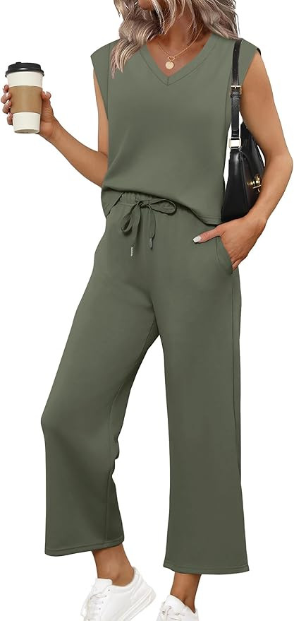 SAMPEEL Two Piece Sets for Women Summer Vacation Travel Outfits Business Casual Outfits Matching ... | Amazon (US)