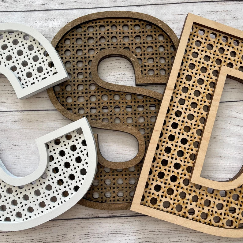 Rattan Letter, Rattan Initial, Rattan Nursery Decor, Rattan Wall Decor, Wall Decor, Nursery Decor... | Etsy (US)