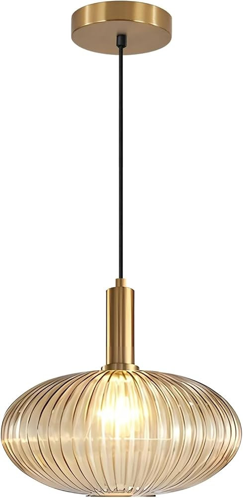 KCO Lighting Modern Gold Globe Pendant Lamp 1-Light Mid Century Antique Brass Dining Pendant Ligh... | Amazon (US)